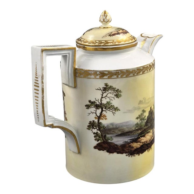 Thuringia Porcelain Coffee Pot with Landscapes from Limbach, 1780s For Sale - Image 3 of 14