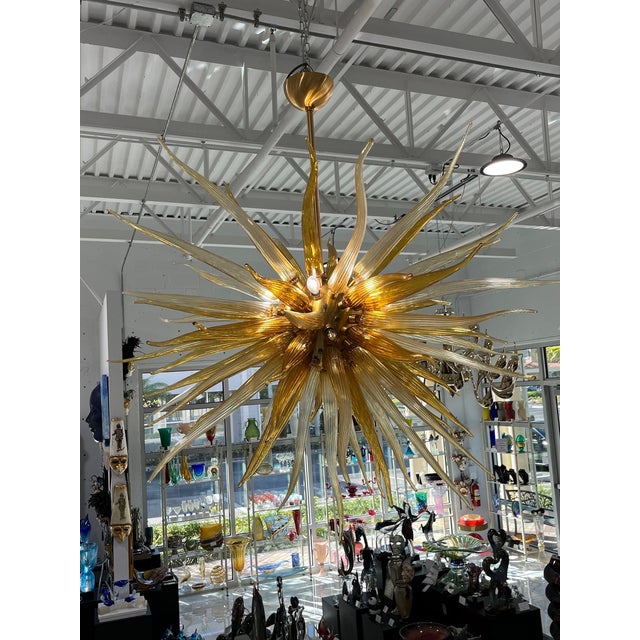 Glass Sol Murano Glass Chandelier by Cenedese For Sale - Image 7 of 7