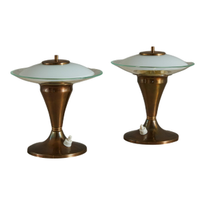 Pair of Petite Italian Space Age Table Lamps, 1950s