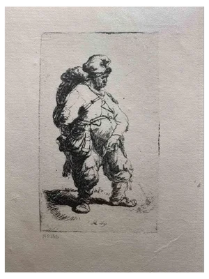 Charles Amand Durand after Rembrandt, A Man Making Water, 19th Century, Engraving