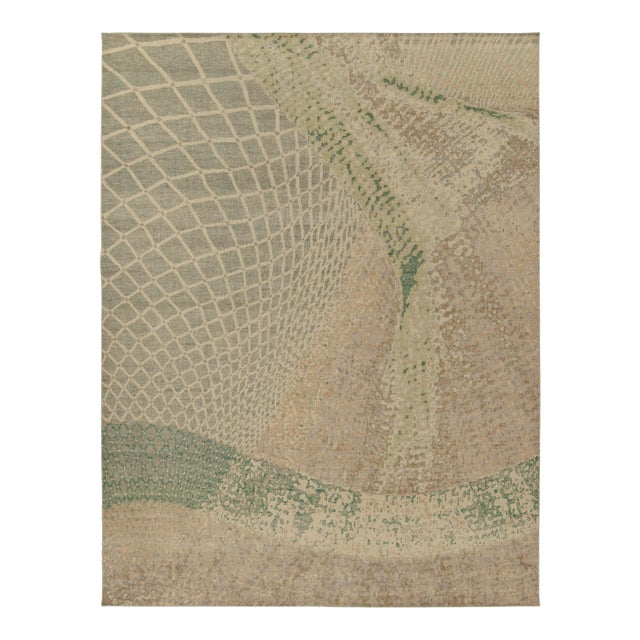 Rug & Kilim’s Dustin Rug in Cream and Green, 5x7 For Sale