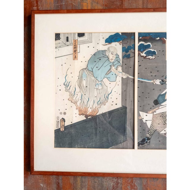 We are selling this nicely framed Japanese Ukiyo-e Woodblock triptych print set. This group of three woodblocks features a...