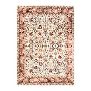 Mogul, One-of-a-Kind Hand-Knotted Area Rug in Ivory, 9' 1" x 12' 5" For Sale