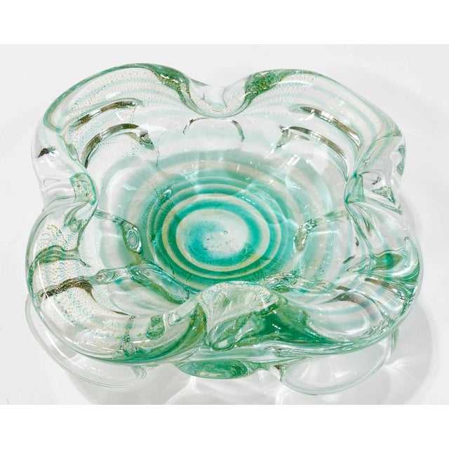 Vintage Murano Style Green Swirl Catchall Dish or Ashtray For Sale In Kansas City - Image 6 of 10