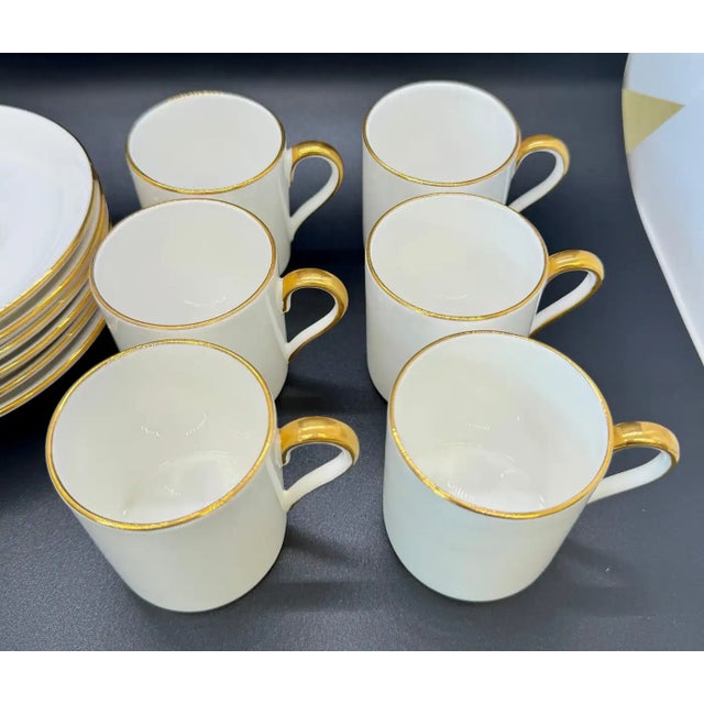 Tiffany & Co Staffordshire Porcelain Tea Cups and Saucers, 12 Pieces For Sale - Image 9 of 11