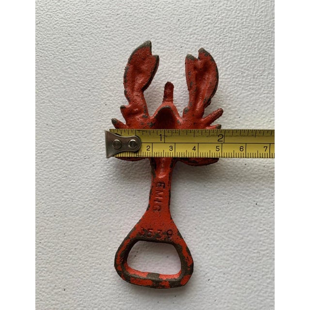 1950s Vintage Cast Iron Red Lobster Bottle Opener For Sale - Image 5 of 9