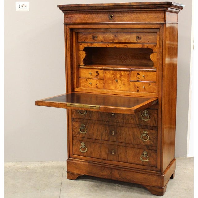 19th Century Louis Philippe Walnut Secretary For Sale - Image 4 of 14
