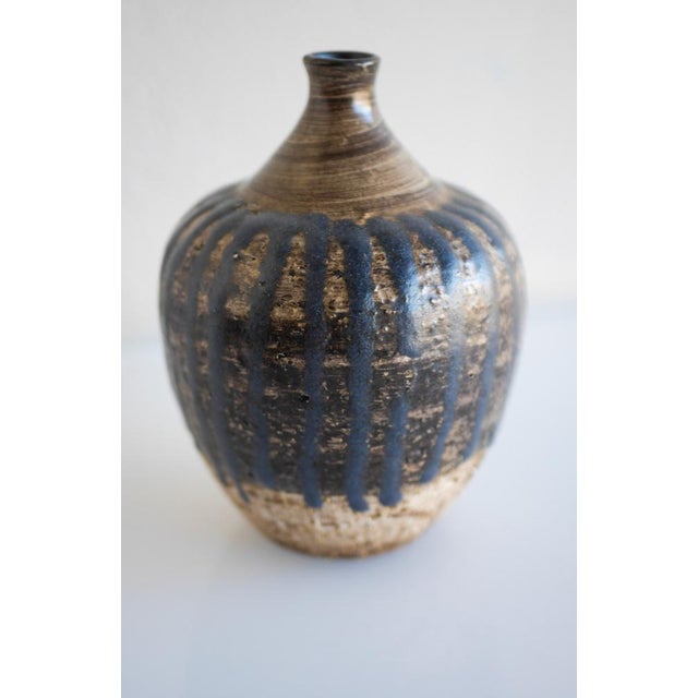Ceramic Mid-Century Scandinavian Modern Brutalist Art Design Art Pottery Vase by Mari Simmulson for Upsala Ekeby, Sweden, 1970s For Sale - Image 7 of 12