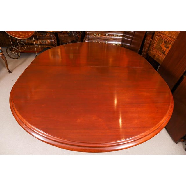 Antique Victorian Mahogany Twin Base Dining Table and Chairs, 1800s, Set of 13 For Sale - Image 10 of 14