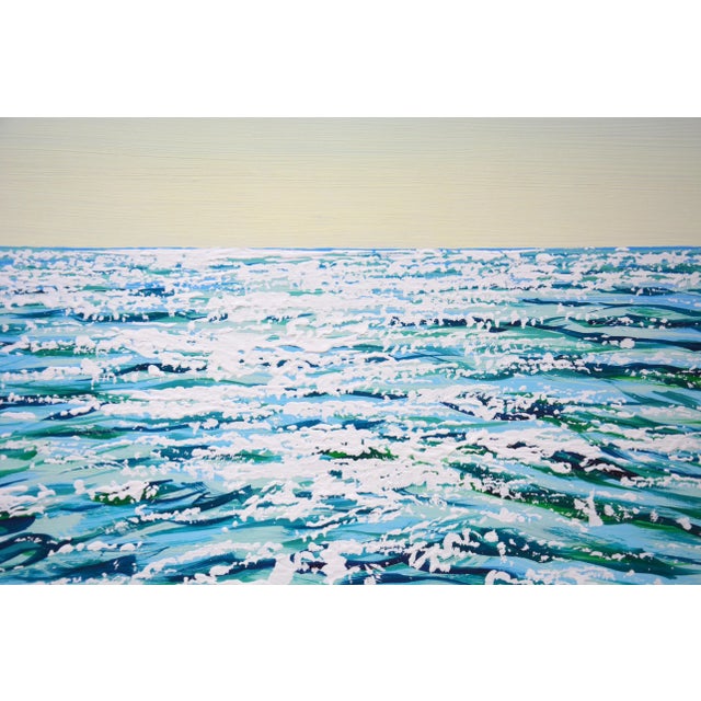 Early 21st Century Ocean Turquoise 2. Modern Original Hand Painting. For Sale - Image 4 of 12