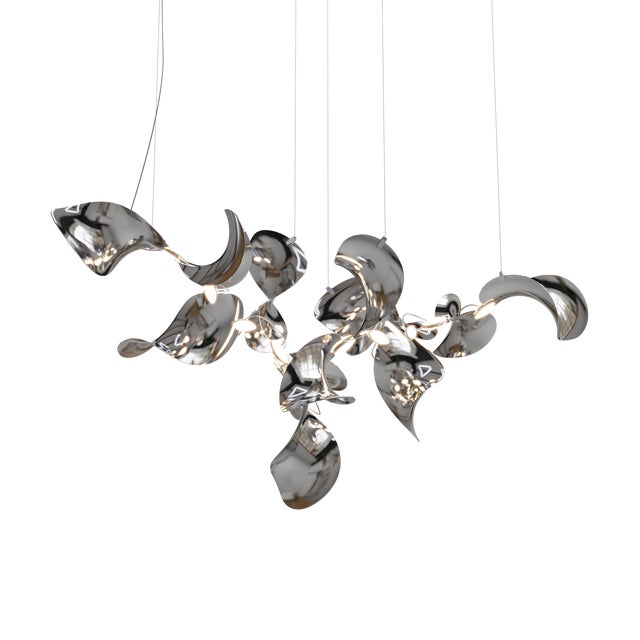 Dune 12 Cluster Pendant Light with Polished Shades by Daniel Becker For Sale - Image 6 of 6