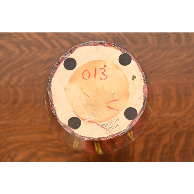 Modern Drip Glazed Large Ceramic Urn Form Vase For Sale - Image 9 of 11