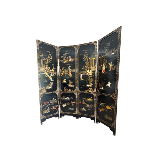 A beautiful Coromandel screen from the 1950s. A lively scene featuring a bevy of beautiful woman and some very playful...