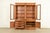 Wood Thomasville Italian Neoclassical Carved Walnut Lighted Breakfront Bookcase Cabinet, Circa 1960s For Sale - Image 7 of 16