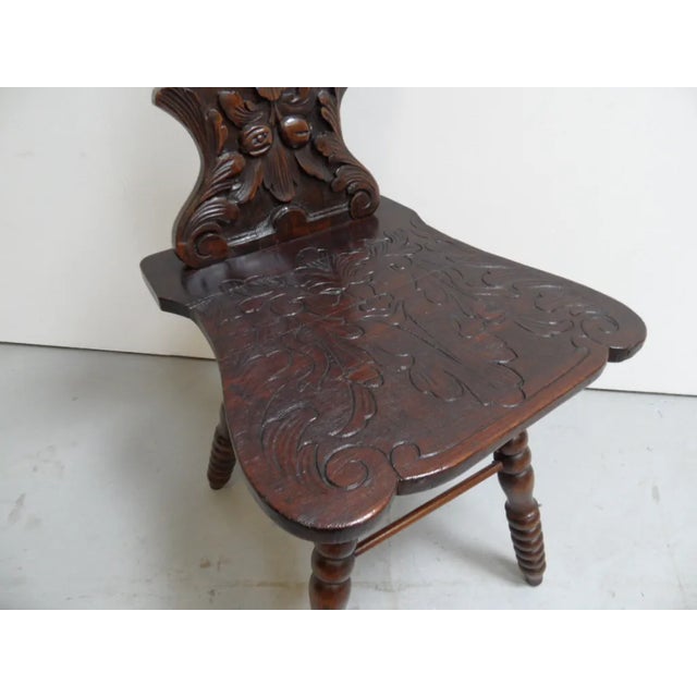 Antique Carved Hallway Chair For Sale - Image 4 of 10
