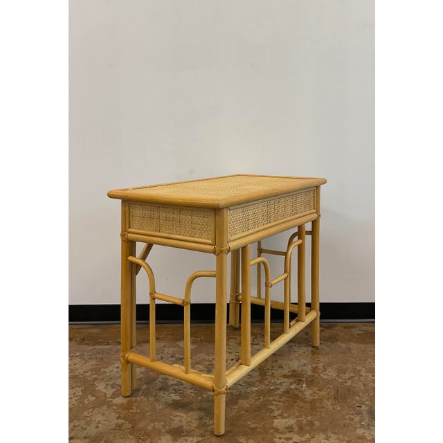 Vintage Bamboo and Rattan Desk, Scandinavian For Sale - Image 11 of 16