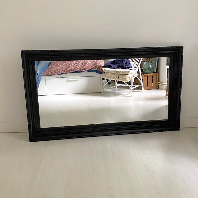 Mirror in Matte Black Wood, 1950s For Sale - Image 17 of 17