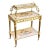 Ornate French-Style White Serving Table – Gilded Details, Floral Inlay & Three-Tier Design For Sale