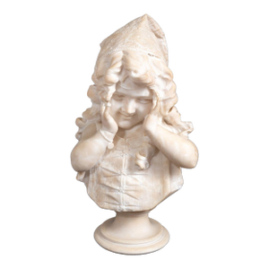 Emilio Fiaschi Neapolitan Girl Alabaster Bust