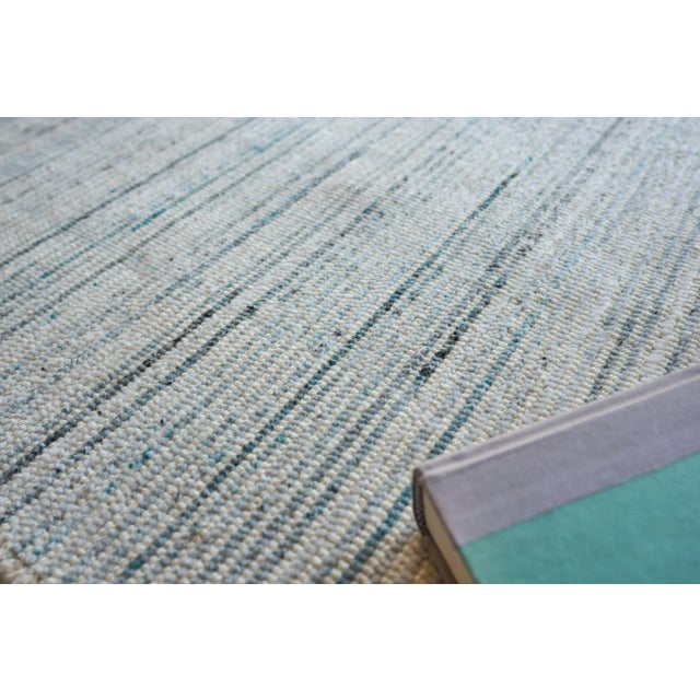Exquisite Rugs Carmen Handmade PET Yarn Blue Rug-6'X9' For Sale In Los Angeles - Image 6 of 8