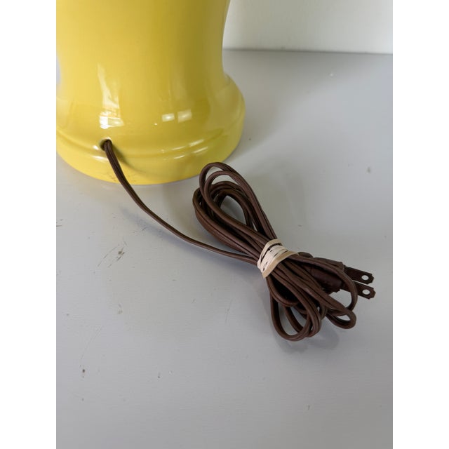 1970s Vintage Yellow Ginger Jar Ceramic Table Lamp For Sale - Image 14 of 15