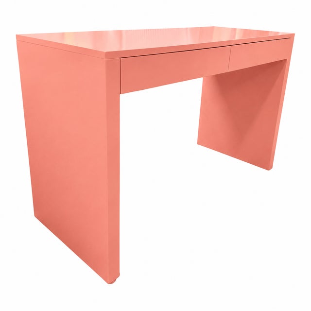 Add a playful yet sophisticated touch to your space with this sleek modern desk, professionally refinished in Benjamin...