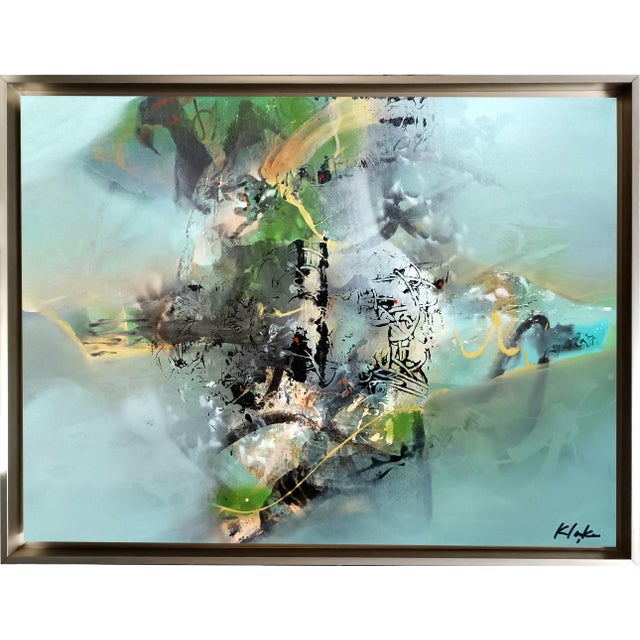 Textile Ovidiu Kloska, Memory with Sacred Letters, Mixed Media on Canvas, Framed For Sale - Image 7 of 7