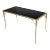 Heavy Granite Top Rectangular Brass Frame Horn Shape Legs Coffee Table For Sale