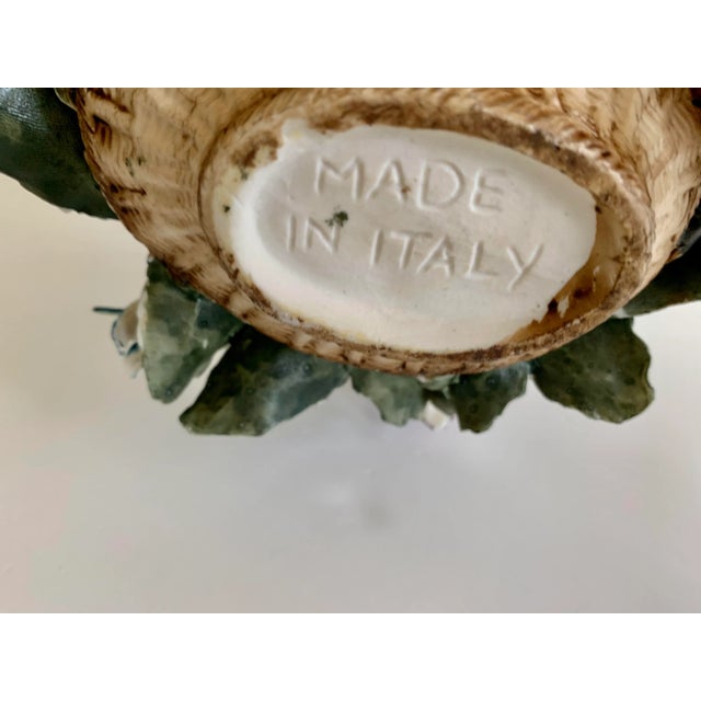 Italian Porcelain Basket Bouquet of Flowers For Sale - Image 10 of 12
