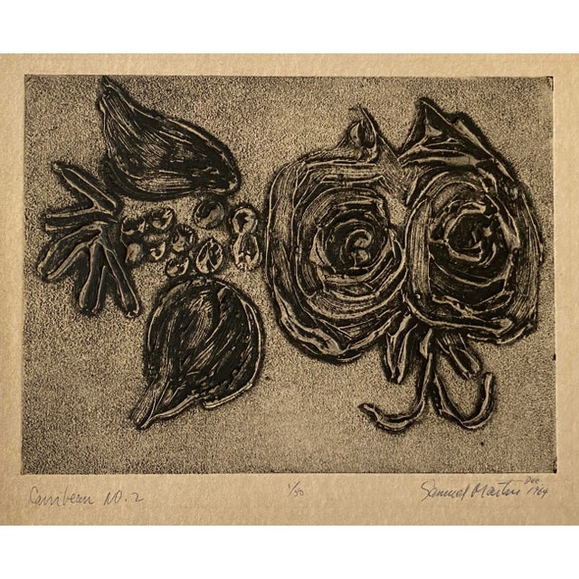 Mid-Century Modern 1964 Samuel Martin Midcentury Modern Caribbean Etching For Sale - Image 3 of 3