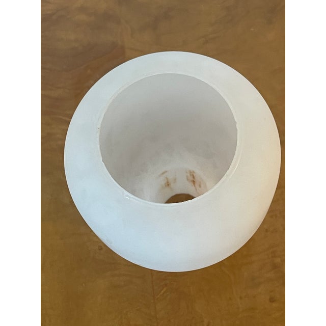 1950s Mid Century Modern Milk Glass Lamp Shade For Sale - Image 4 of 4