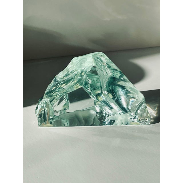 Kosta Boda Vintage Mid-Century Kosta Sweden Vicke Lindstrand Glass Iceberg Polar Bear For Sale - Image 4 of 6