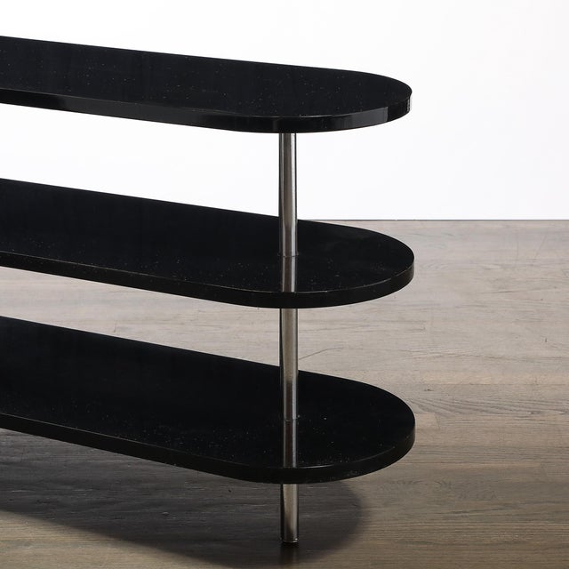 Art Deco Three-Tier Bullet Form Side Table, Model No 806 by Wolfgang Hoffman For Sale In New York - Image 6 of 15