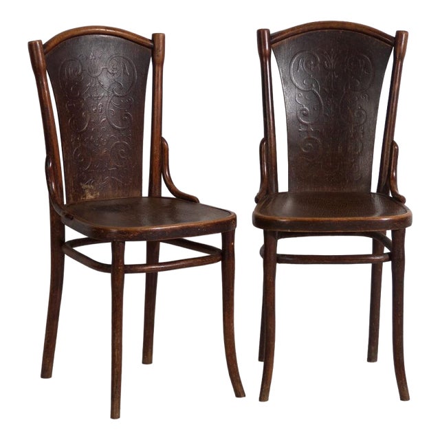 Antique Bentwood Chairs, Central Europe, 1900s, Set of 2 For Sale