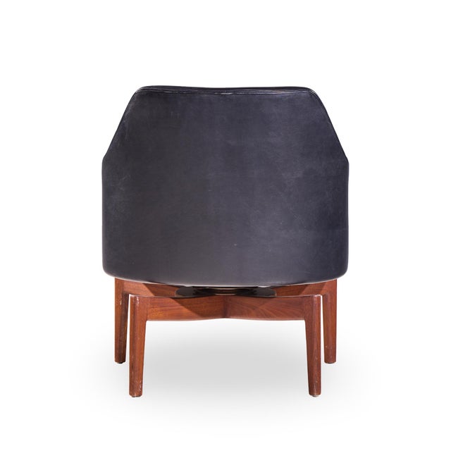 Brown Jens Risom Mid Century Walnut Swivel Chairs - Pair For Sale - Image 8 of 12