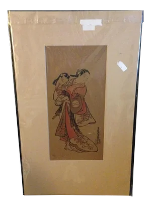 19th Century Japanese Torii Kiyomasu Japanese Wood Block Print of Sanjo Kantaro