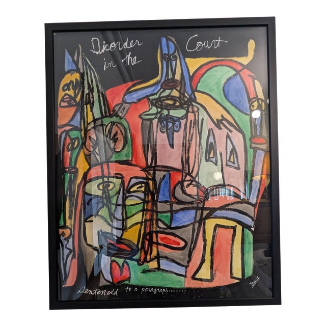 Abstract Expressionist Style Mixed Media Painting For Sale