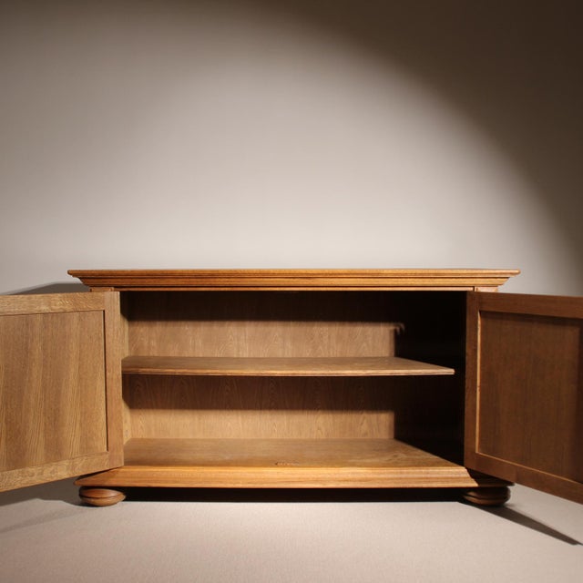 1970s Brutalist Oak 2-Door Sideboard, Germany, 1970s For Sale - Image 5 of 11