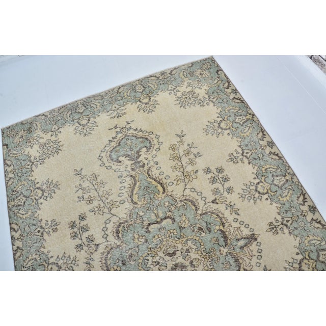 Rug & Kilim 1960s Turkish Oushak Vintage Handmade Large Carpet For Sale - Image 4 of 11