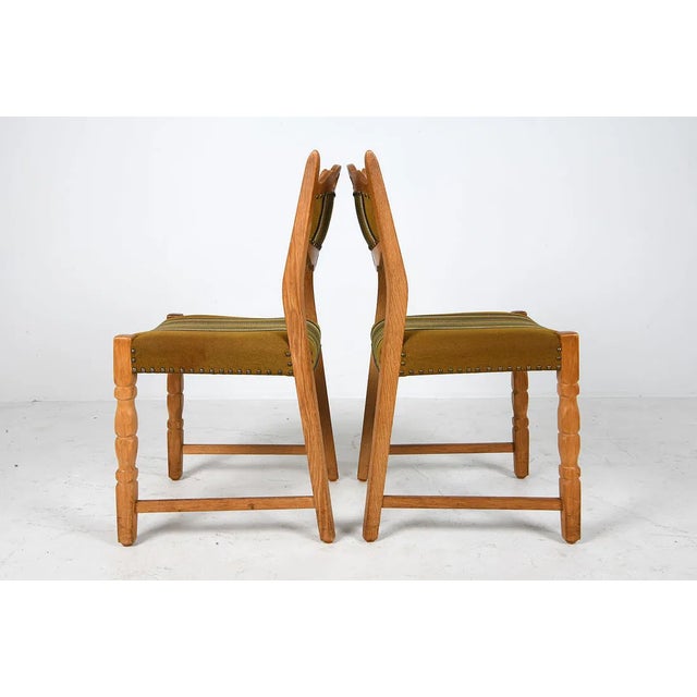 1970s 1970s Vintage Danish Oak Dining Chairs in the Style of Henning Kjærnulf, Set of Eight For Sale - Image 5 of 15