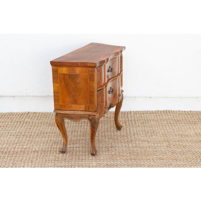 Vintage Italian Walnut Veneer Bedside Nightstand For Sale - Image 9 of 11
