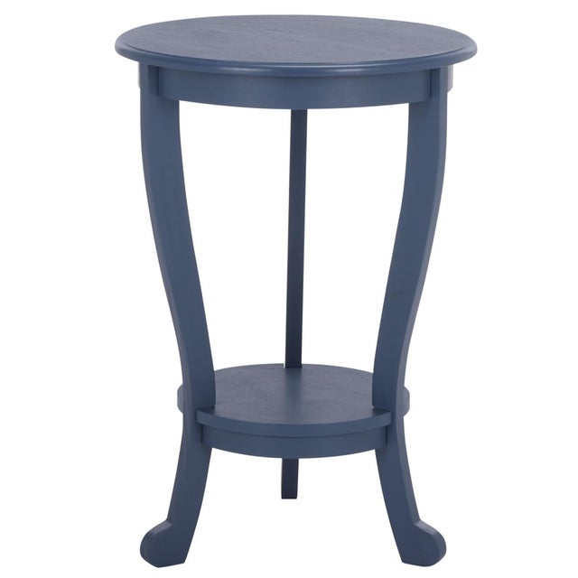 Mary Pedestal Table in Blue For Sale In Philadelphia - Image 6 of 8