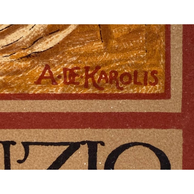 1910s Adolfo De Carolis, Iorio's Daughter, Original Lithograph, 1914, Framed For Sale - Image 5 of 13