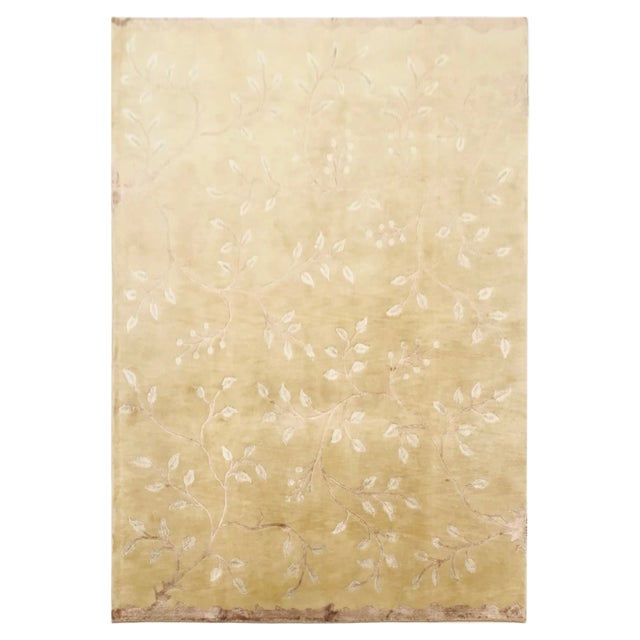 Nepalese Rug with Leaves and Branches, 1980s For Sale