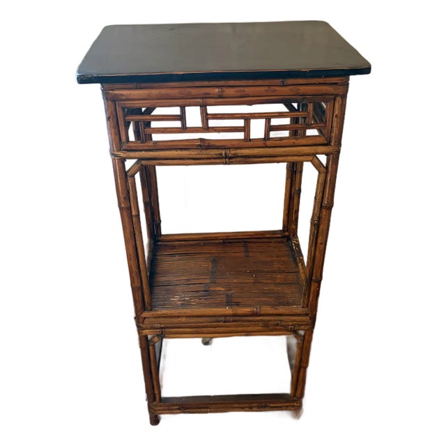 Midcentury Chinoiserie Bamboo Side Table For Sale