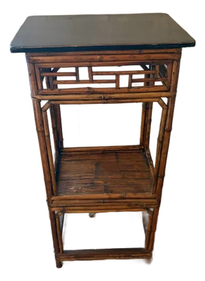 Midcentury Chinoiserie Bamboo Side Table
