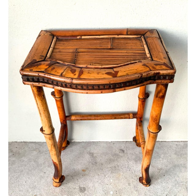 Rare Bamboo Parquetry Tortoiseshell Bamboo Fern Stand/Side Table - French Aesthetic Movement in the Style of Perret & Vibert, Paris, Circa 1890 For Sale - Image 12 of 12