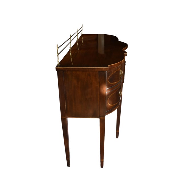 Hepplewhite Drexel Heritage Heirloom Collection Inlaid Mahogany Sideboard For Sale - Image 3 of 10
