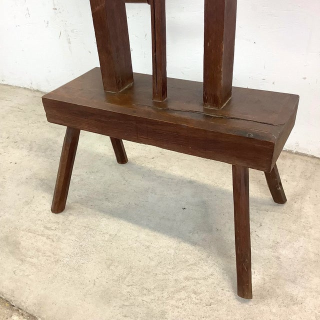 Brown Vintage Wooden Yarn Winder With Handcrafted Detail For Sale - Image 8 of 12