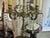 1930s Huge Heave Antique Fancy Brass Art Nouveau Lamp Crystal Prisms , Crystal Chain 6 Lights Adorned With Angel Wings For Sale - Image 4 of 13